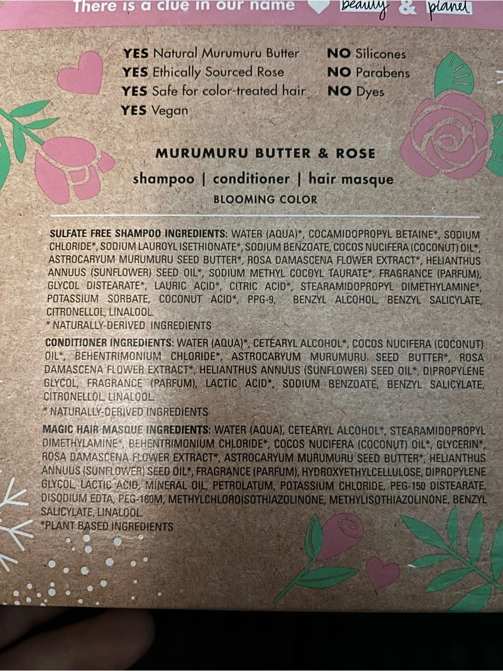 Murumuru Butter & Rose Shampoo & Conditioner Set by Love Beauty and Planet
